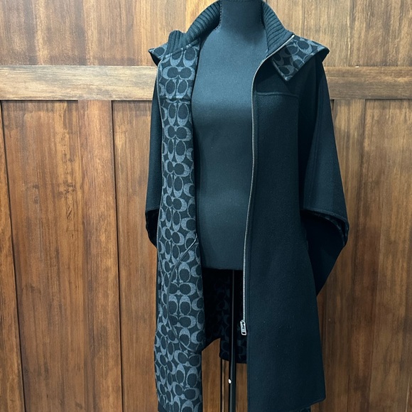 Coach Black Women's Sweater Cape with Belt - Picture 6 of 11